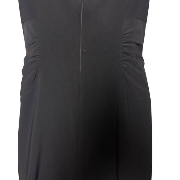 R&M Richards Petite Womens Black Ruffle 3D Stretch Sheath Whimsigoth Dress 8P - Picture 12 of 16